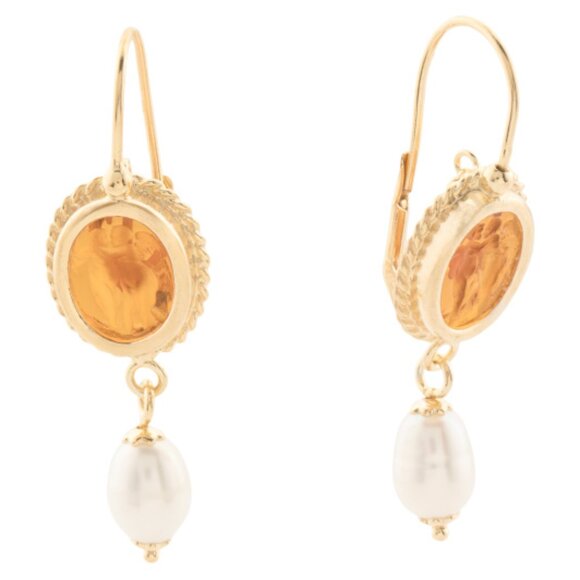 TAGLIAMONTE Made In Italy 18kt Gold Plated Dancing Angels Venetian Glass Earring - Picture 1 of 2